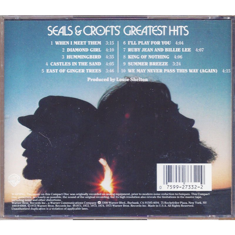 SOLD Seals & Croft Greatest Hits CD with Lyrics