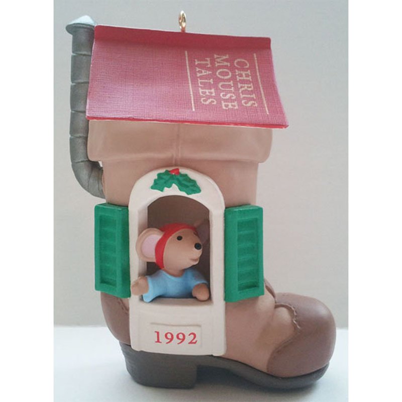 Hallmark Ornament Chris Mouse Tales Series 8 Vintage Lighted Christmas Ornament 1992 MIB QLX7074