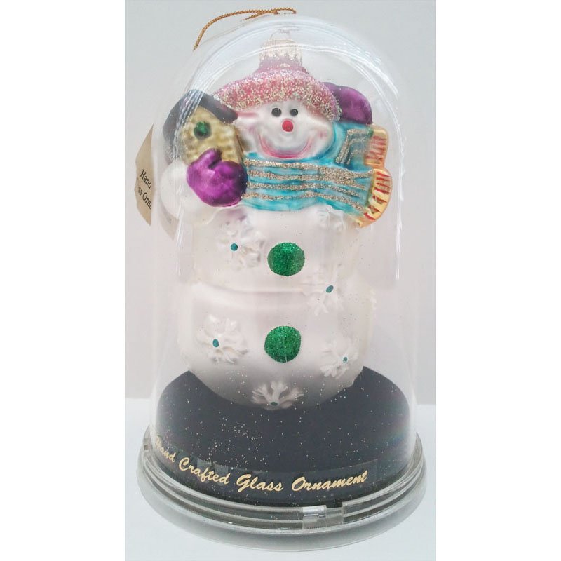 German Lacquer Snowman Ornament Handcrafted Blown Glass Unique Treasure Collection Limited Series