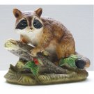 Raccoon Homco Figurine Porcelain Bisque Brown Vintage Retired 1247