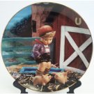 Hummel Farm Boy Collectors Plate Gentle Friends Collection 23K Gold Trim Danbury Mint Registered