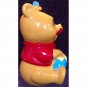 Winnie the Pooh Cookie Jar with Blue Honey Pot Vintage 1970s Glazed Ceramic 12in