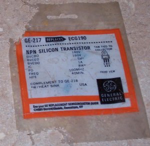 GE 217, ECG 190 NPN Transistor