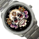 Unisex Stainless Steel Skull Tattoo Watch A26845129