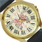 Butterfly w Swirls and Paisley Roman Numerals Watch