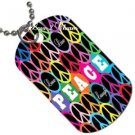 Peace Design Dog Tag Pendant with Free Chain