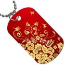 Fun Flower Design Dog Tag Pendant with Free Chain