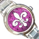 Fleur De Lis Design Italian Charm Watch A26778058