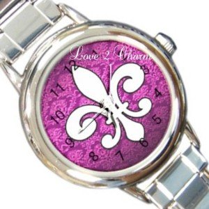 Fleur De Lis Design Italian Charm Watch A26778058