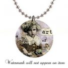 Vintage Child Art Design Button Necklace A26803847