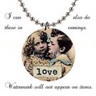 Vintage Childrens Love Design Button Necklace A26803652