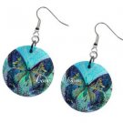 Butterfly Blue Teal Design Dangle Earrings A26803357