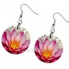 Water Lily Flower Design Dangle Earrings A26778475