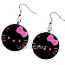 Hello Kitty Pink Bow Design Dangle Earrings A26779765