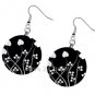 Flower Black and White Design Dangle Earrings A26778320