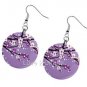 Light Purple Tree Flower Design Dangle Earrings A26778012