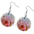 Pink Rose Flower Design Dangle Earrings A26778465