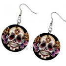 Goth Skull Tattoo Design Dangle Earrings A26800722