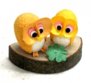 "Cocoon Doll" Japanese Hand Made  "Two Owls" New