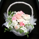 Bridal Bouquet of CoCoon Pink & White in a Basket