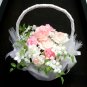 Bridal Bouquet of CoCoon Pink & White in a Basket