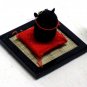 "Cocoon Doll" Japanese Hand Made Black Cat on Zabuton