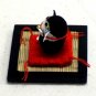 "Cocoon Doll" Japanese Hand Made  Black and White Cat