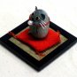 "Cocoon Doll" Japanese Hand Made Gray Cat on Zabuton