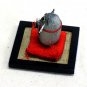 "Cocoon Doll" Japanese Hand Made Gray Cat on Zabuton