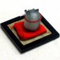 "Cocoon Doll" Japanese Hand Made Gray Cat on Zabuton