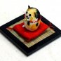 "Cocoon Doll" Japanese Hand Made Yellow Cat on Zabuton
