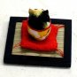"Cocoon Doll" Japanese Hand Made Yellow Cat on Zabuton
