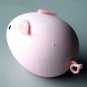 Sitting Wooden Pink Pig made by Kokeshi Doll Artist