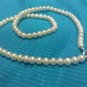 Genuine Freshwater Pearls with Baroque Silver Clasp - Necklace