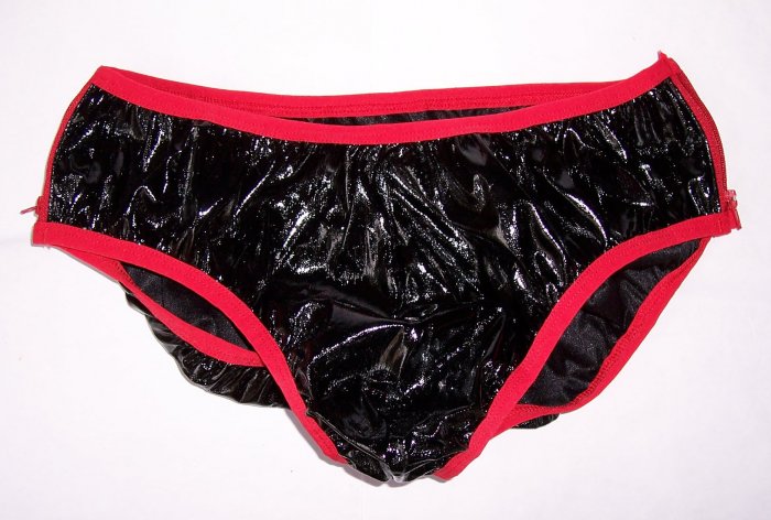 K359A HOT SEXY MEN LEATHER-LIKE WET PVC BIKINI BRIEF