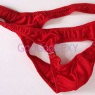 K337 HOT SEXY MEN THONG FRONT OPEN w/ CLIPS Red