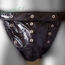 R172 HOT SEXY MEN JOCK STRAP VINYL TOP & MESH POUCH black