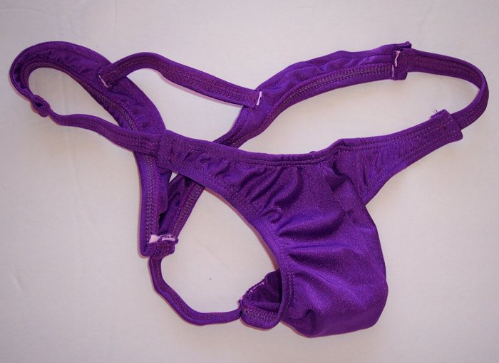 K442a Hot Men String Thong Contoured Pouch Triangle Back Purple 4190