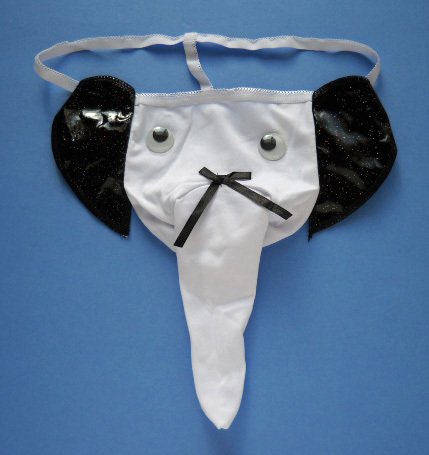 An eye-catching ELEPHANT Pouch Thong - sure to have great staying power - V...