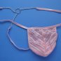 K1011 HOT SEXY MEN STRING THONG C-Thru Stripes POUCH Pink