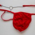 K1011 HOT SEXY MEN STRING THONG C-Thru Stripes POUCH Red
