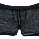 K340B HOT SEXY MEN FISHNET C-THRU BACK CRACK OPEN Black