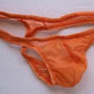 R147 HOT SEXY MEN SEMI C-THRU MESH THONG LOW RISE Orange S