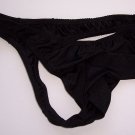 K356C HOT SEXT MEN SWIM THONG CONTOURED POUCH w/ SLEEVE Black