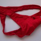 K356C HOT SEXT MEN SWIM THONG CONTOURED POUCH w/ SLEEVE Red