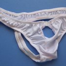 K329A HOT SEXT MEN SWIM THONG w/ Hole & Clips Closure White