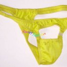 K337 HOT SEXY MEN THONG FRONT OPEN w/ CLIPS Yellow