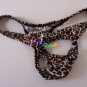 K337 HOT SEXY MEN THONG FRONT OPEN w/ CLIPS Leopard printed Velvet