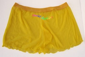 K339 Tulle Net Boxer Brief w/ Contoured Shape Pouch Yellow Size: XL