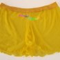 K339 Tulle Net Boxer Brief w/ Contoured Shape Pouch Yellow Size: XL